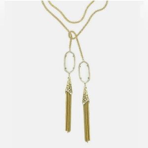 Kendra Scott Megan Lariat Necklace, Clear Stone